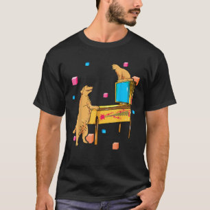 Pinball Wizard Dog Cat Playing Pinball Machine T-Shirt