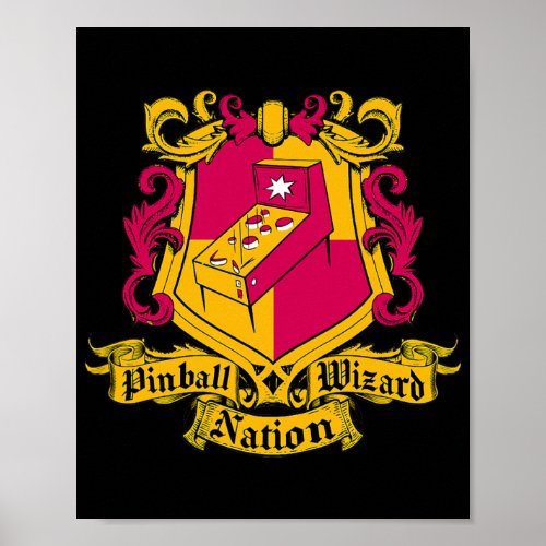 Pinball Wizard Nation Pinball Machine Arcade Game Poster
