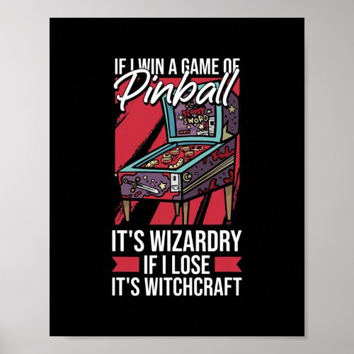 Pinball Wizardry Witchcraft Arcade Game Pinball Poster