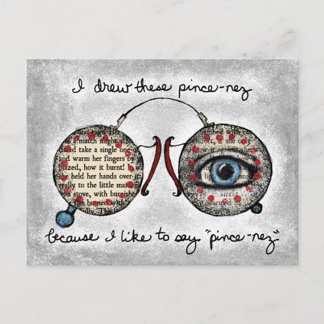 Pince-Nez Postcard (Front)