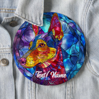 Pincer Pet Dog Stain Glass Design Pin 