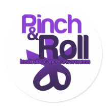 Pinch and Roll for Testicular Cancer Awareness Classic Round Sticker