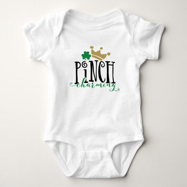 Pinch Charming St. Patricks Day Cute Boy Baby Bodysuit (Front)