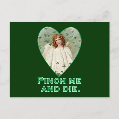 Pinch Me and Die Funny St Patricks Day Design Postcard