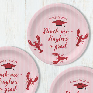 Pinch Me Crawfish Class Of 2026 Graduation Party Paper Plates