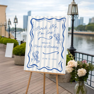 Pinch Me I'm One Lobster 1st Birthday Welcome Foam Board