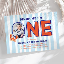 Pinch Me I'm One Lobster Photo 1st Birthday