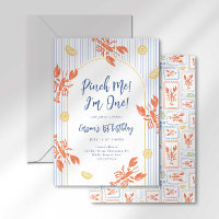 Pinch Me Lobster Birthday Coastal Stripes