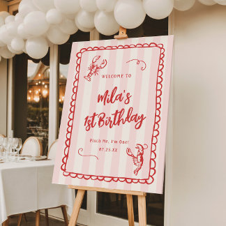 Pinch Me Lobster Birthday Welcome Sign