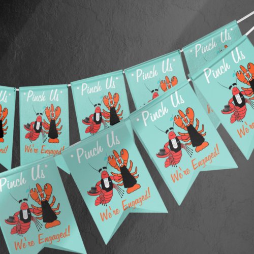Pinch Me Were Engaged Crawfish Boil Shower Party Bunting Flags