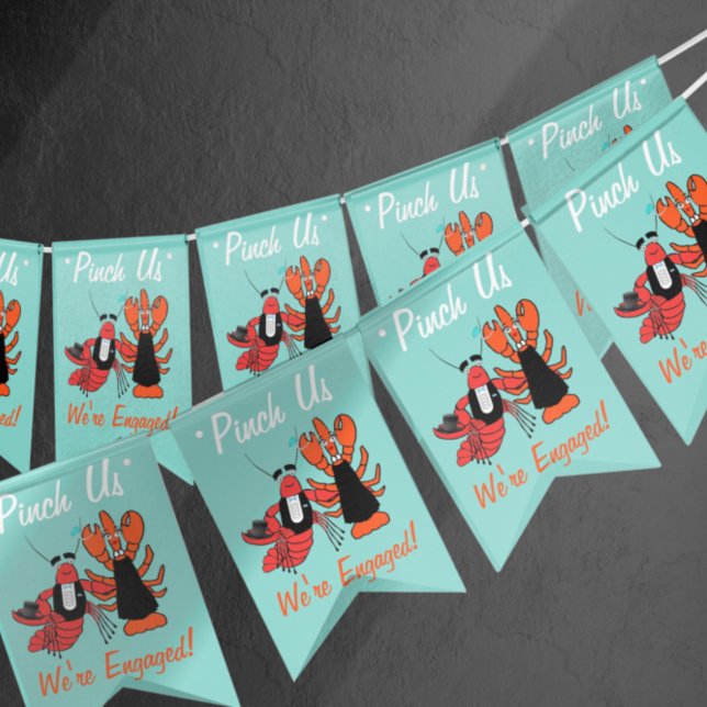 Pinch Me We're Engaged Crawfish Boil Shower Party Bunting Flags (Creator Uploaded)