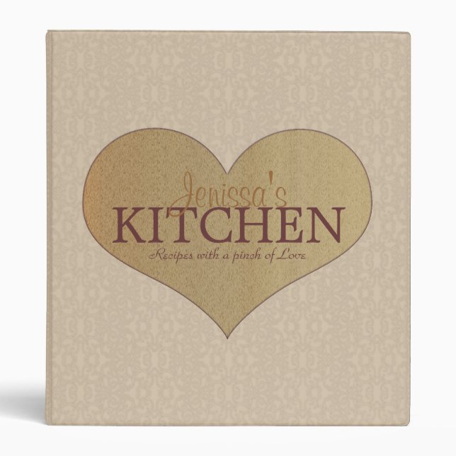 Pinch of Love 1 Inch Cream Recipe Binder (Front)
