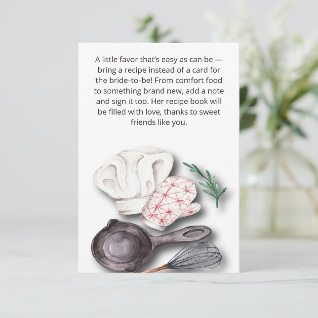 Pinch of Love Kitchen Bridal Shower Enclosure Card (Standing Front)