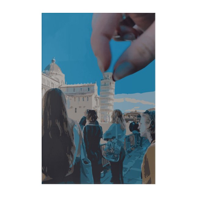 Pinch of Pisa Acrylic Print (Front)