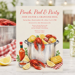 Pinch Peel Party Crawfish Boil Party Invitation