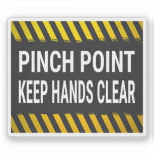 Pinch Point Keep Hands Clear Sign Sticker