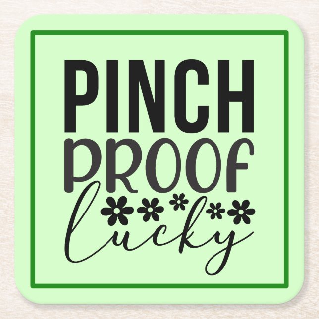 Pinch Proof Lucky-62906 Square Paper Coaster (Front)