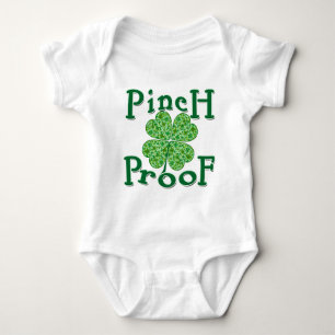 PINCH PROOF with Shamrocks Irish T-shirt Baby Bodysuit