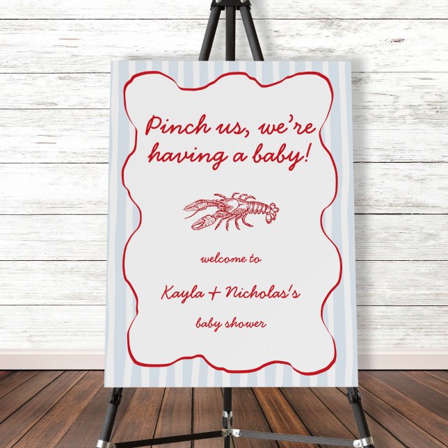 Pinch Us Crawfish Boil Baby Shower Welcome Sign (Pinch Us Crawfish Boil Baby Shower Welcome Sign)