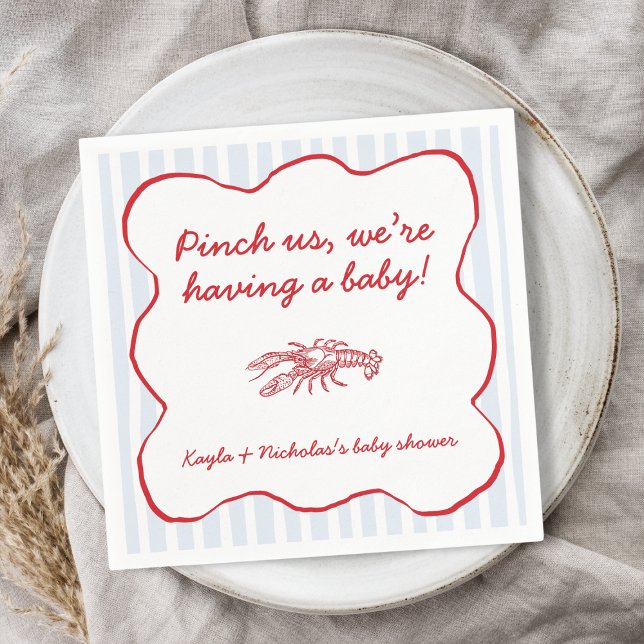 Pinch Us Crawfish Boil Southern Baby Shower  Napkins (Pinch Us Crawfish Boil Southern Baby Shower Napkins)