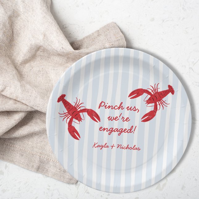 Pinch Us We’re Engaged Crawfish Boil Engagement Paper Plates (Pinch Us We’re Engaged Crawfish Boil Engagement Paper Plates)