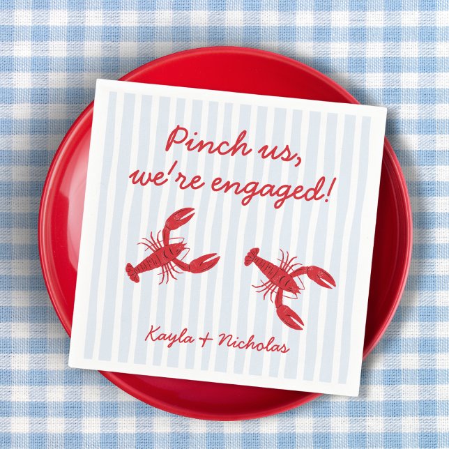 Pinch Us We’re Engaged Crawfish Boil Southern Napkins (Pinch Us We’re Engaged Crawfish Boil Southern Napkins)
