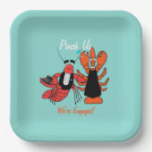 Pinch Us We're Engaged Crawfish Boil Shower Party Paper Plates (Front)