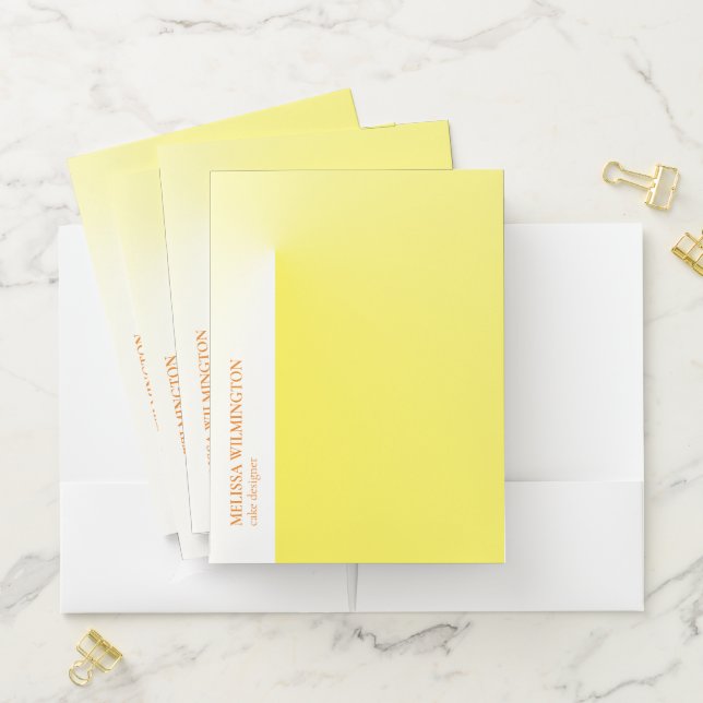 Pinched Yellow Pocket Folder (In Situ)