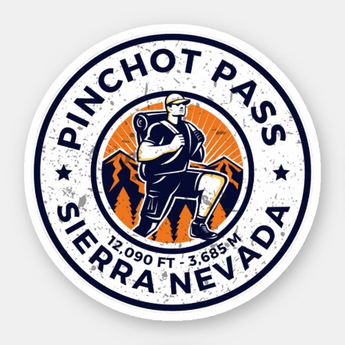 Pinchot Pass high mountain pass Sierra Nevada Sticker