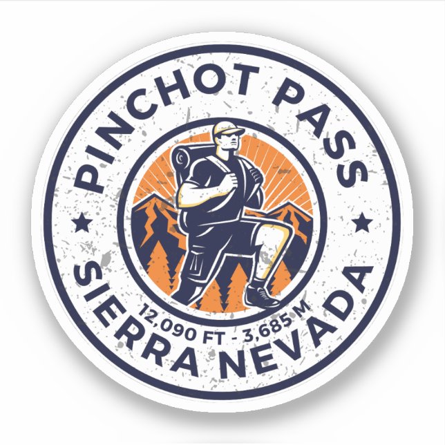 Pinchot Pass high mountain pass Sierra Nevada Sticker (Front)