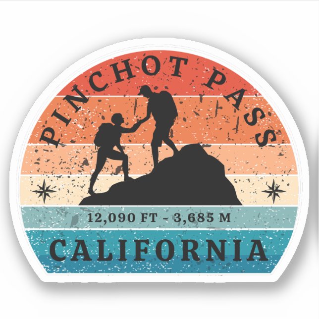 Pinchot Pass high mountain pass Sierra Nevada Sticker (Front)