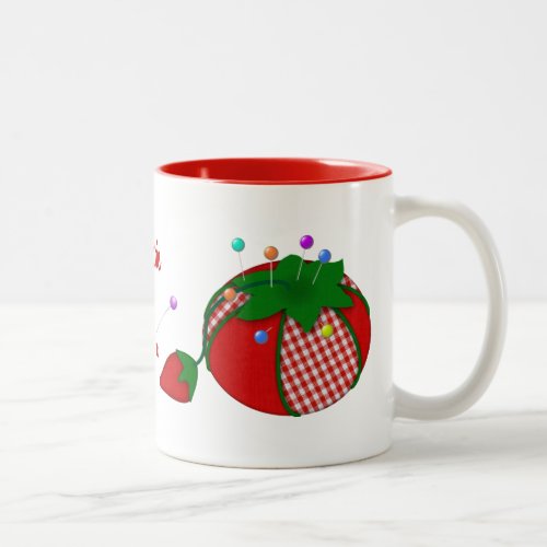 Pincushion Personalized for Those Who Love Sewing Two_Tone Coffee Mug