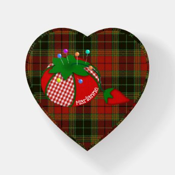 Pincushion To Personalize For The Person Who Sews Paperweight by colorwash at Zazzle