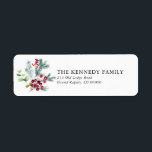 Pine and Berries Christmas Holiday Return Address  Label<br><div class="desc">Pine and Berries Christmas Holiday Return Address Labels - What a beautiful accent for your holiday correspondence. Festive labels feature natural pine,  greenery and holly berries. 

Designed by Beverly Bainbridge
Magnolia & Thistle</div>