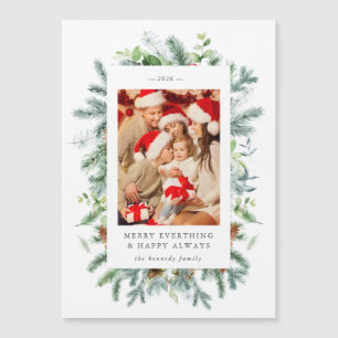 Pine and Berries Photo Christmas Holiday Card