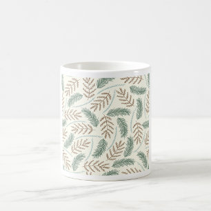 Pine and Cedar Evergreen Branches Pattern Coffee Mug