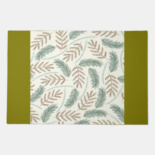 Pine and Cedar Evergreen Branches Pattern Doormat