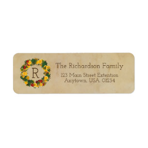 Pine and Citrus Wreath With Initial Label