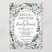 Pine and Eucalyptus Bridal Shower Invite