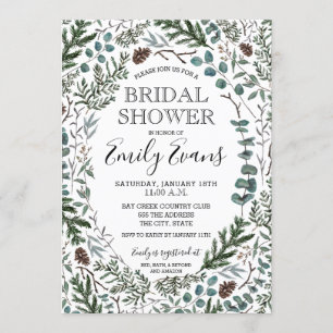 Pine and Eucalyptus Bridal Shower Invite