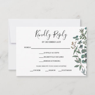 Pine and Eucalyptus RSVP Reply Card