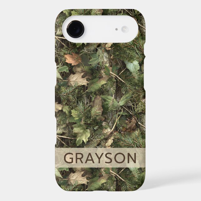 Pine and Leaves Camouflage Personalized Case-Mate iPhone Case (Back)