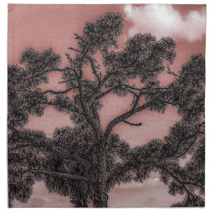 Pine and Palm Trees Silhouette Cloth Napkin