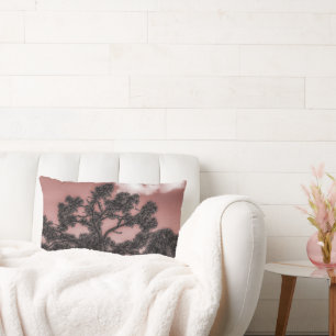 Pine and Palm Trees Silhouette  Lumbar Pillow