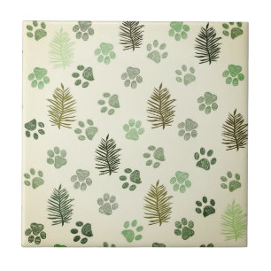 Pine and Paws Ceramic Tile