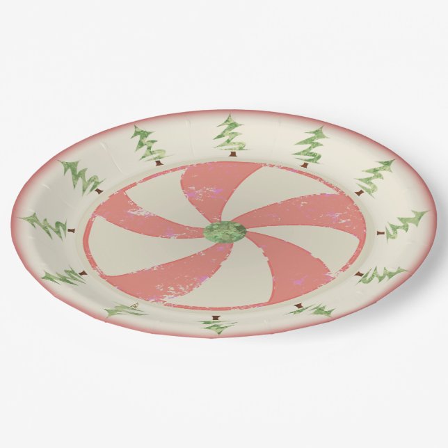 Pine and Peppermint Paper Plates (Angled)
