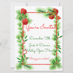 Pine and Pomegranate Invitations