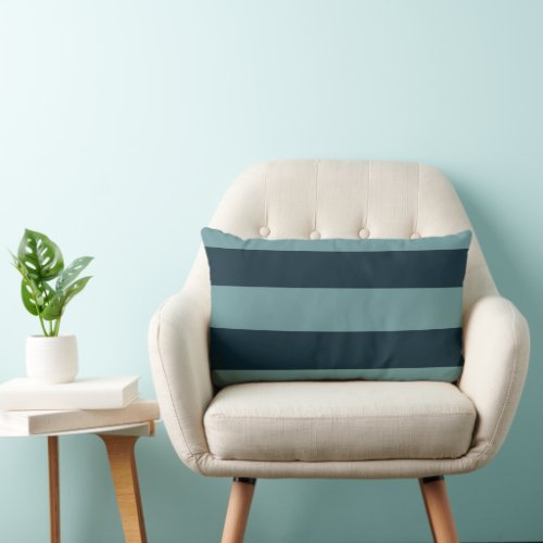 Pine and Sage Big Stripe  Lumbar Pillow