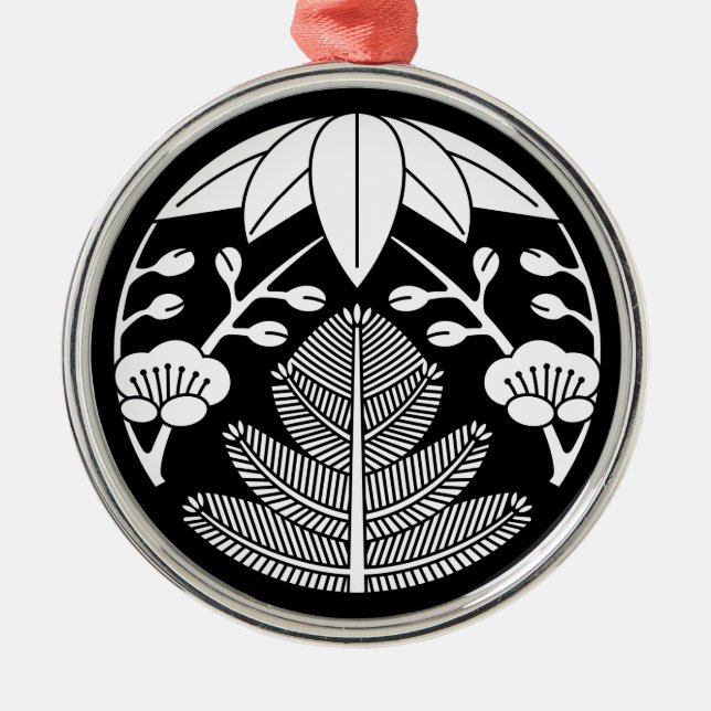 Pine,bamboo leaves,ume metal ornament (Front)