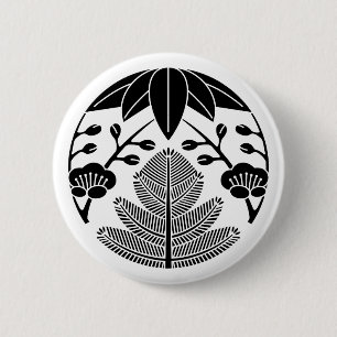 Pine bamboo ume pinback button